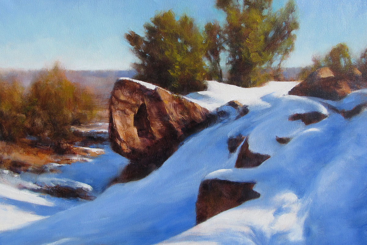 Oil painting of snowy desert by John Phillips