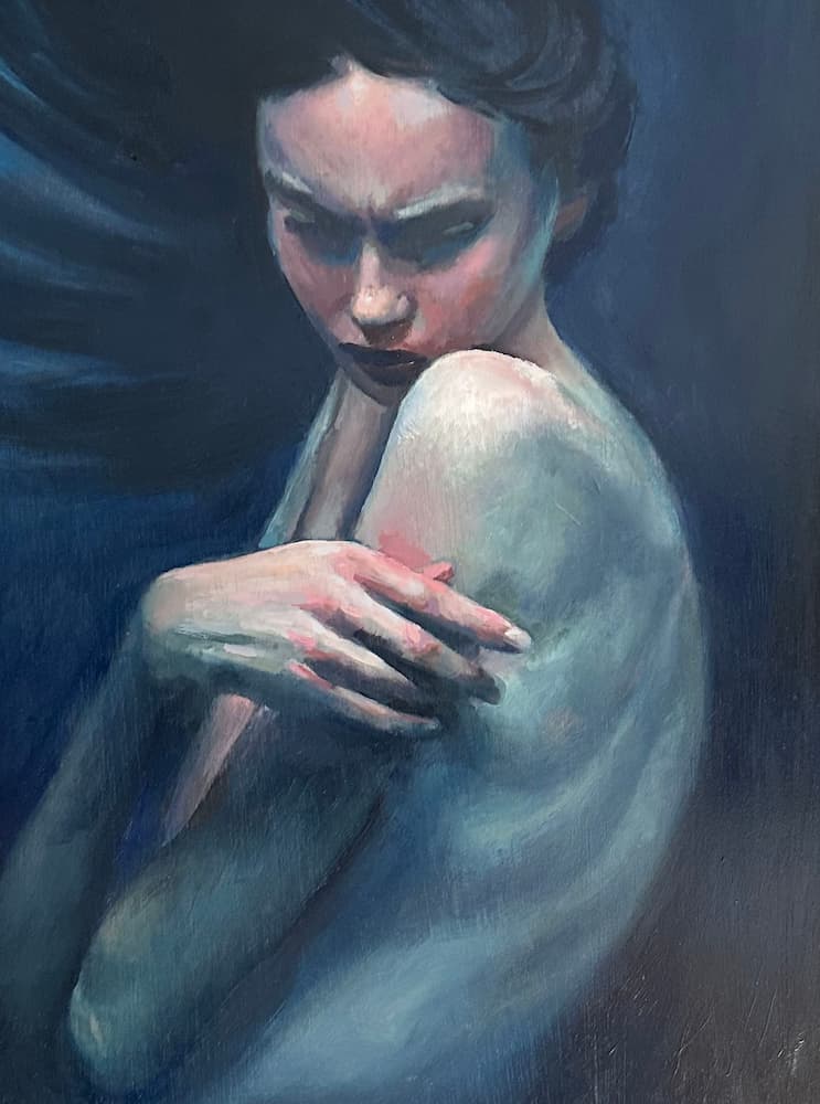 "Woman Looking over Her Shoulder by Paul Lunetta