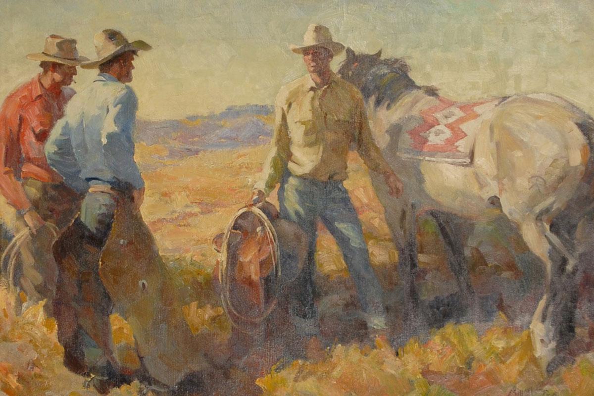 Painting by Harold Bryant, The Round-Up